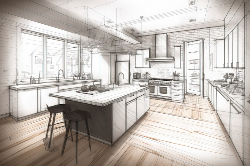 blueprints for a kitchen renovation